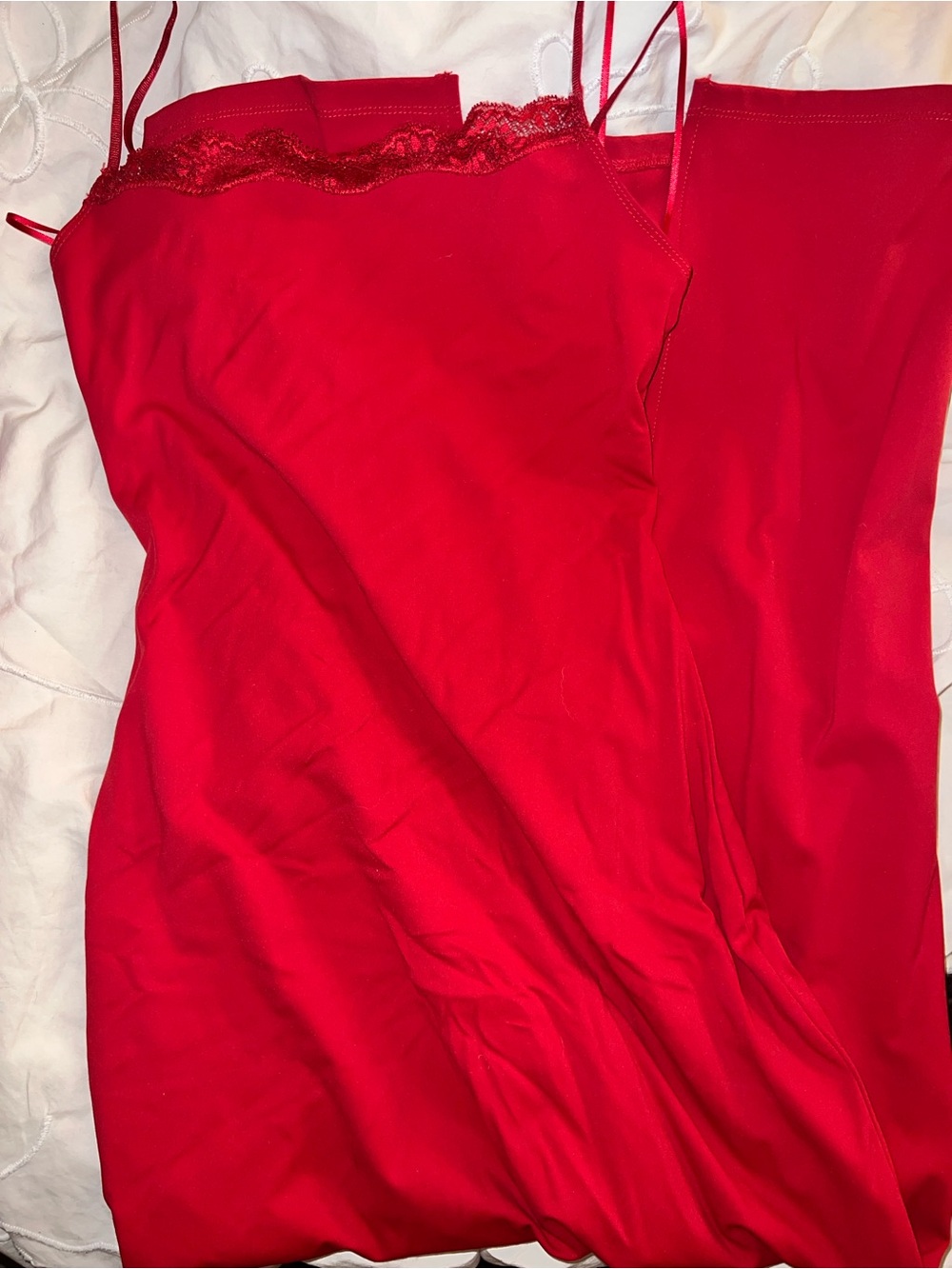 Garage Red Spaghetti-Strap Slip